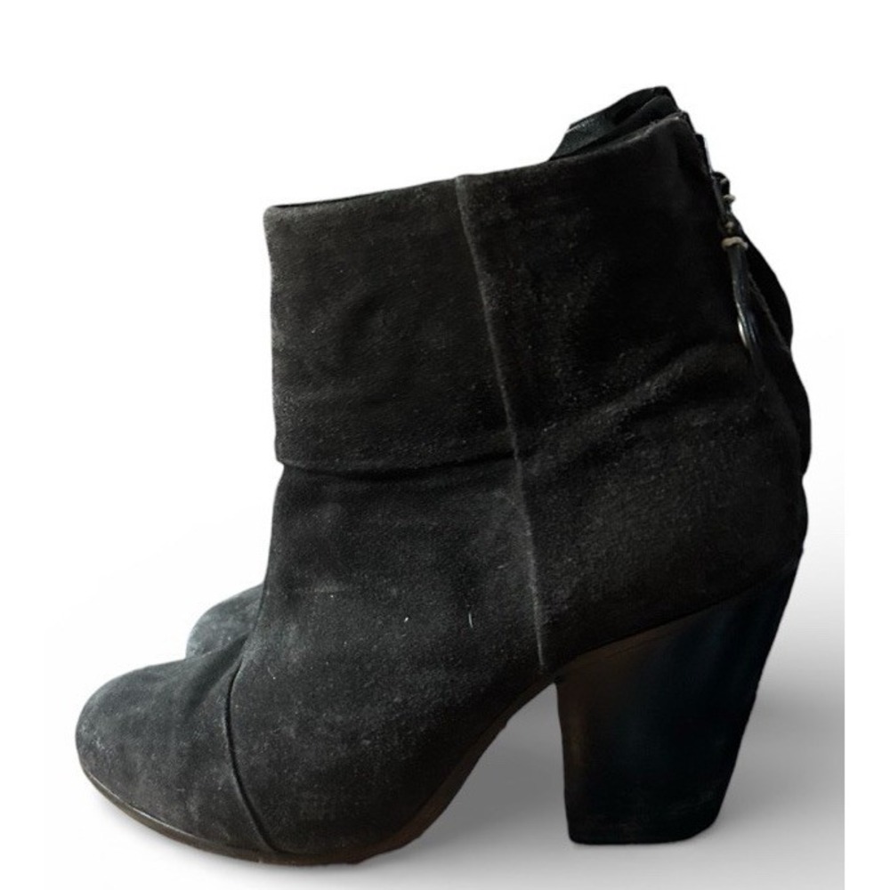 Rag & Bone Classic Newbury Ankle Boots Booties Black Suede Leather Sz 39.5 / 9.5